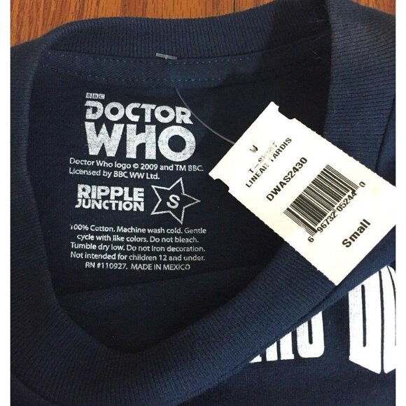 Doctor Who Linear Tardis Police Box Adult Sz S Blue T Shirt Tardis BBC Sci Fi - Picture 3 of 6